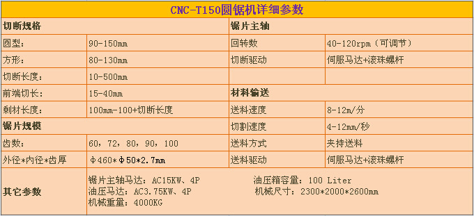 CNC-T150參數