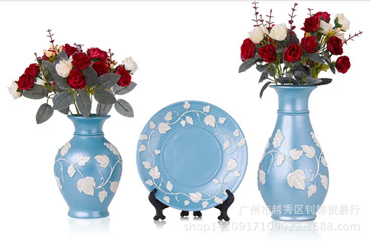 富貴竹花瓶、盤子（藍色 白色）2