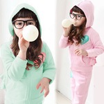 【反季清倉】女爆款棉毛圈愛心長褲套裝衛衣外套品牌童裝批發